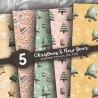 Cozy Christmas & New Year 3D Seamless Patterns