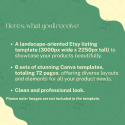 72-Page Modern Minimalist Canva Template for Etsy Listings | Brown Aesthetic