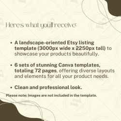 72-Page Modern Minimalist Canva Template for Etsy Listings | Brown Aesthetic