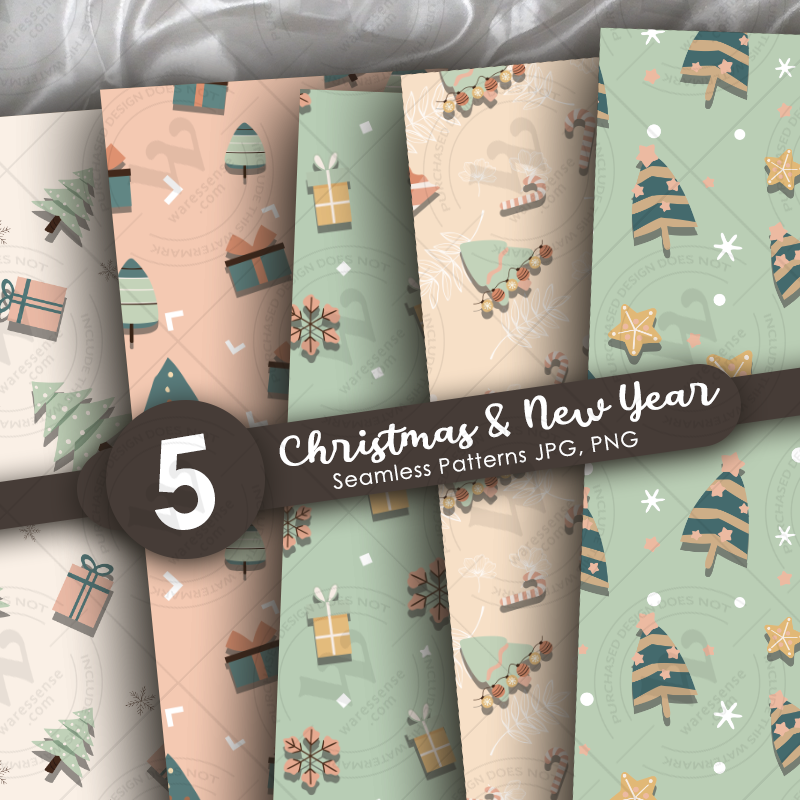 Pastel Christmas & New Year Seamless