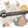 Vector illustration set features cozy and festive elements perfect for Christmas and winter