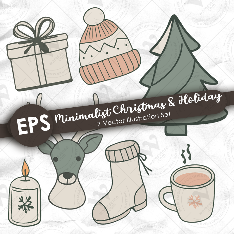 Vector illustration set features cozy and festive elements perfect for Christmas and winter