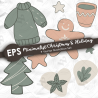 Vector illustration set features cozy and festive elements perfect for Christmas and winter