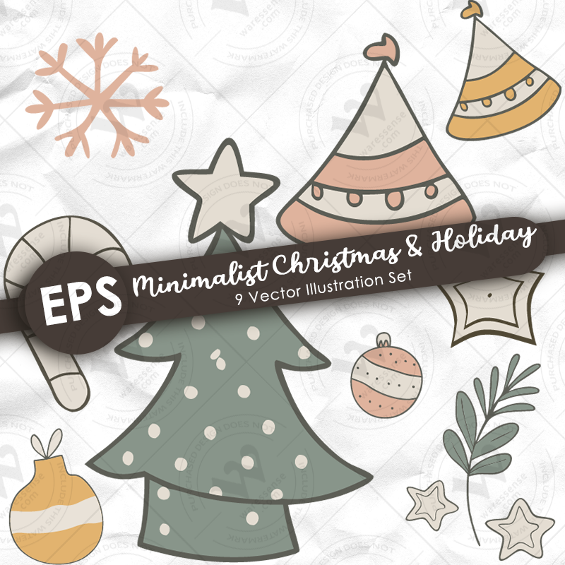 Vector illustration set features cozy and festive elements perfect for Christmas and winter