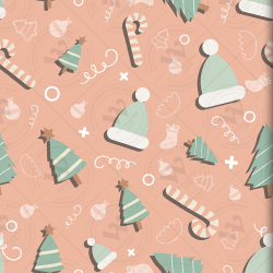 Christmas & New Year Pastel Pattern Set