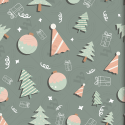 Christmas & New Year Pastel Pattern Set