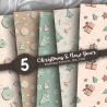 Christmas & New Year Pastel Pattern Set