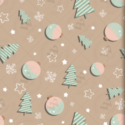 Christmas & New Year Pastel Pattern Set