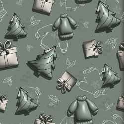 Cozy Christmas & New Year 3D Seamless Patterns