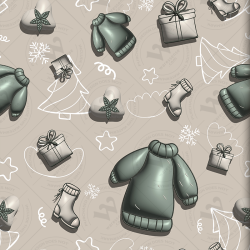 Cozy Christmas & New Year 3D Seamless Patterns