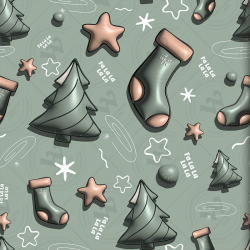 Cozy Christmas & New Year 3D Seamless Patterns