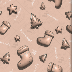 Cozy Christmas & New Year 3D Seamless Patterns