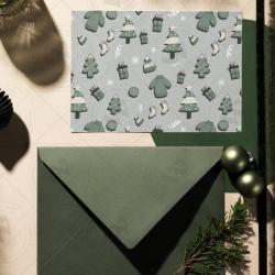 Cozy Green Christmas & New Year Seamless