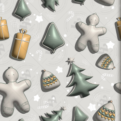 Cozy Christmas & New Year 3D Seamless Patterns