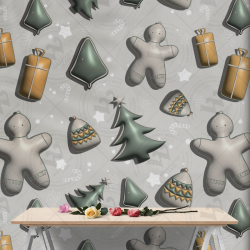 Cozy Christmas & New Year 3D Seamless Patterns