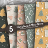 Christmas & New Year Pastel Pattern Set