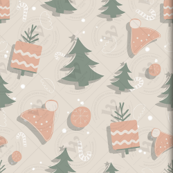 Christmas & New Year Pastel Pattern Set