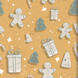 Christmas & New Year Pastel Pattern Set