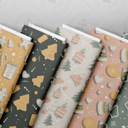 Christmas & New Year Pastel Pattern Set