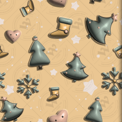 Cozy Christmas & New Year 3D Seamless Patterns