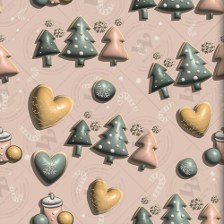 Cozy Christmas & New Year 3D Seamless Patterns