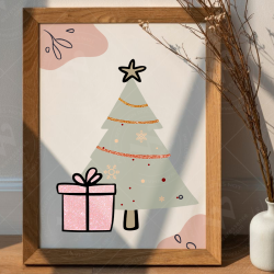 Minimalist Pastel Christmas illustration