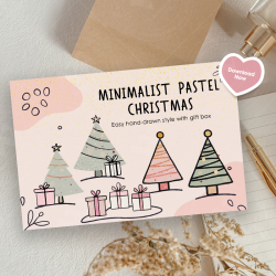 Minimalist Pastel Christmas illustration