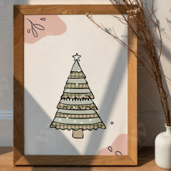 Minimalist Pastel Christmas illustration