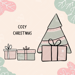 Minimalist Pastel Christmas illustration