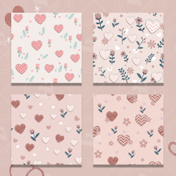 Minimalist Glittering Heart Bliss Seamless Pattern