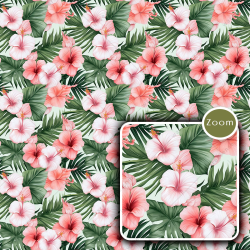 4 Tropical Seamless Patterns, Hawaiian Floral Collection ( JPG))