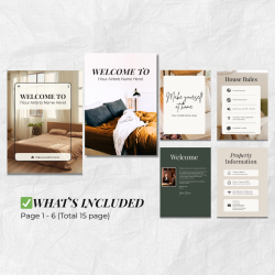 Airbnb Welcome Book Canva Template, Editable Host Binder, Printable House Manual Guide, Vacation Rental Guest Packet