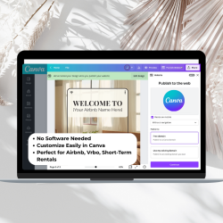 Airbnb Welcome Book Canva Template, Editable Host Binder, Printable House Manual Guide, Vacation Rental Guest Packet