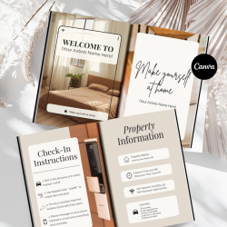 Airbnb Welcome Book Canva Template, Editable Host Binder, Printable House Manual Guide, Vacation Rental Guest Packet
