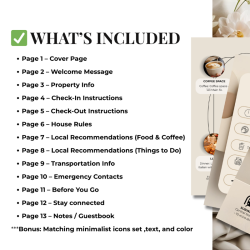 Airbnb Welcome Book Canva Template Editable Host Binder Printable House Manual Guide Vacation Rental Guest Packet