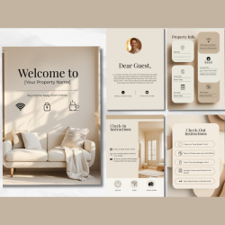 Airbnb Welcome Book Canva Template Editable Host Binder Printable House Manual Guide Vacation Rental Guest Packet