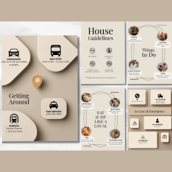 Airbnb Welcome Book Canva Template Editable Host Binder Printable House Manual Guide Vacation Rental Guest Packet