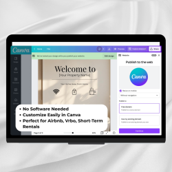 Airbnb Welcome Book Canva Template Editable Host Binder Printable House Manual Guide Vacation Rental Guest Packet