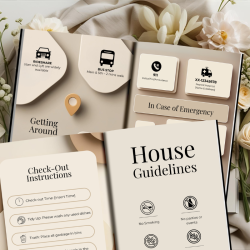 Airbnb Welcome Book Canva Template Editable Host Binder Printable House Manual Guide Vacation Rental Guest Packet