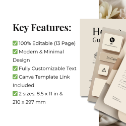 Airbnb Welcome Book Canva Template Editable Host Binder Printable House Manual Guide Vacation Rental Guest Packet