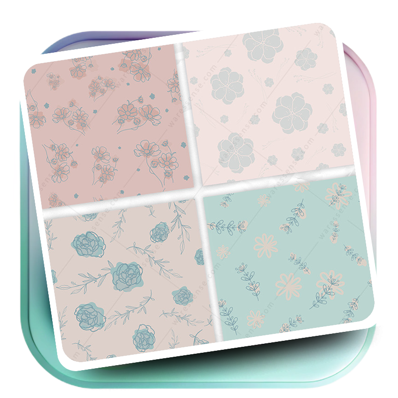 Minimalist Neutral Floral Patterns Seamless Digital Paper for Design and Printing