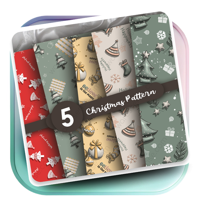 Seamless Christmas and New Year Patterns for Festive Creative Projects