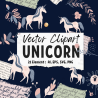 Minimalist Unicorn Clipart Pack, 21 Cute Vector Unicorns, PNG 300 DPI, SVG, AI, EPS Source Files Instant Download