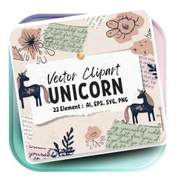 Minimalist Unicorn Clipart...