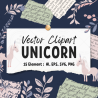Minimalist Unicorn Clipart Pack, 15 Cute Vector Unicorns, PNG 300 DPI, SVG, AI, EPS Source Files Instant Download