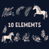 Minimalist Unicorn Clipart Pack, 10 Cute Vector Unicorns, PNG 300 DPI, SVG, AI, EPS Source Files Instant Download