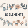 Minimalist Unicorn Clipart Pack, 15 Cute Vector Unicorns, PNG 300 DPI, SVG, AI, EPS Source Files Instant Download