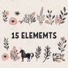 Minimalist Unicorn Clipart Pack, 15 Cute Vector Unicorns, PNG 300 DPI, SVG, AI, EPS Source Files Instant Download