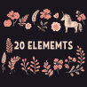 Minimalist Unicorn Clipart Pack, 20 Cute Vector Unicorns, PNG 300 DPI, SVG, AI, EPS Source Files Instant Download