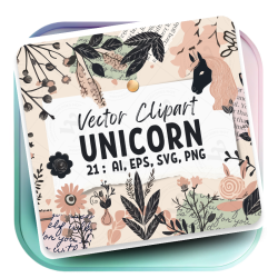 Minimalist Unicorn Clipart...